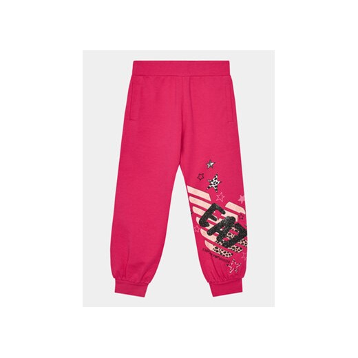 EA7 Emporio Armani Spodnie dresowe 6RFP06 FJEAZ 1419 Różowy Regular Fit ze sklepu MODIVO w kategorii Spodnie dziewczęce - zdjęcie 168650564