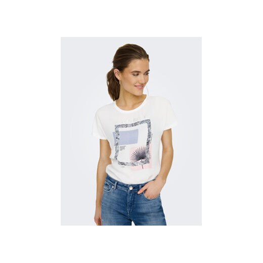 ONLY T-Shirt 15282699 Biały Regular Fit ze sklepu MODIVO w kategorii Bluzki damskie - zdjęcie 168650754