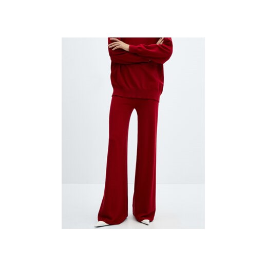 Mango Spodnie dzianinowe Vieira 67090473 Czerwony Relaxed Fit ze sklepu MODIVO w kategorii Spodnie damskie - zdjęcie 168650964