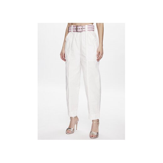 Pinko Spodnie materiałowe Rigore 100685 A0I4 Biały Relaxed Fit ze sklepu MODIVO w kategorii Spodnie damskie - zdjęcie 168651682