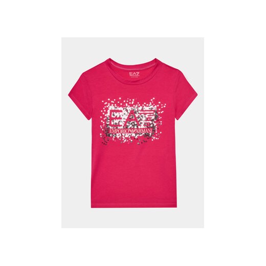EA7 Emporio Armani T-Shirt 6RFT14 FJ2HZ 1419 Różowy Regular Fit ze sklepu MODIVO w kategorii Bluzki dziewczęce - zdjęcie 168652122