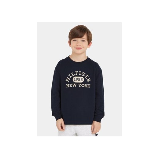 Tommy Hilfiger Bluzka KB0KB08549 S Granatowy Regular Fit ze sklepu MODIVO w kategorii T-shirty chłopięce - zdjęcie 168652520