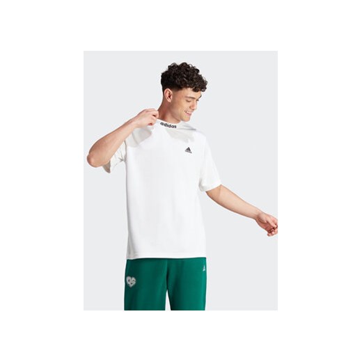 adidas T-Shirt HY1285 Biały Loose Fit ze sklepu MODIVO w kategorii T-shirty męskie - zdjęcie 168652580