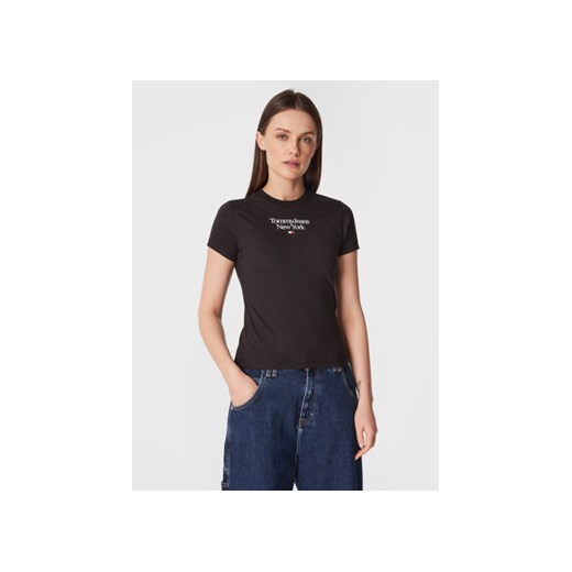 Tommy Jeans T-Shirt Essentail DW0DW14899 Czarny Regular Fit ze sklepu MODIVO w kategorii Bluzki damskie - zdjęcie 168653040