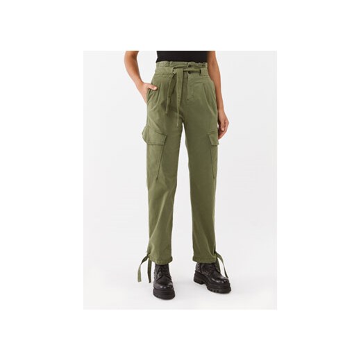 Pinko Spodnie materiałowe 101786 A15L Zielony Regular Fit ze sklepu MODIVO w kategorii Spodnie damskie - zdjęcie 168653141