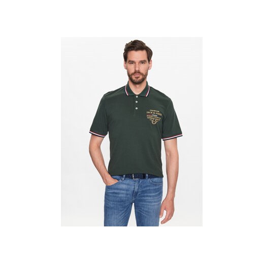 Jack&Jones Polo Lucas 12236306 Zielony Regular Fit ze sklepu MODIVO w kategorii T-shirty męskie - zdjęcie 168653153
