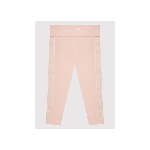 Guess Legginsy J2YB19 KABR0 Różowy Slim Fit ze sklepu MODIVO w kategorii Spodnie dziewczęce - zdjęcie 168653312