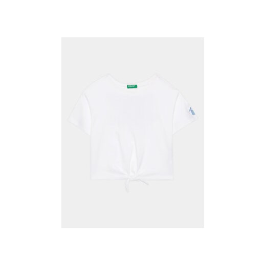 United Colors Of Benetton T-Shirt 3096C10BU Biały Regular Fit ze sklepu MODIVO w kategorii Bluzki dziewczęce - zdjęcie 168653332