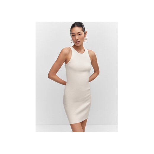 Mango Sukienka dzianinowa Pasi 57040260 Écru Slim Fit Mango M okazja MODIVO
