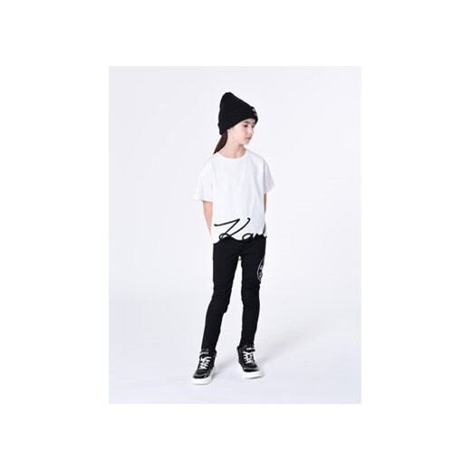 Karl Lagerfeld Kids Spodnie dresowe Z14216 S Czarny Regular Fit ze sklepu MODIVO w kategorii Spodnie dziewczęce - zdjęcie 168653454