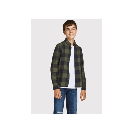 Jack&Jones Junior Koszula Gingham 12183050 Zielony Regular Fit ze sklepu MODIVO w kategorii Koszule chłopięce - zdjęcie 168653513