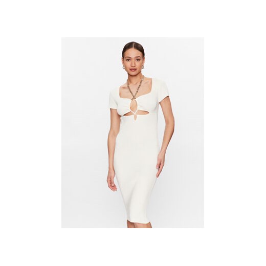 Pinko Sukienka dzianinowa 101173 A0TU Biały Regular Fit ze sklepu MODIVO w kategorii Sukienki - zdjęcie 168655310