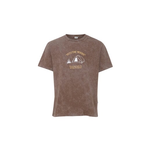 Solid T-Shirt 21108028 Brązowy Regular Fit ze sklepu MODIVO w kategorii T-shirty męskie - zdjęcie 168655400