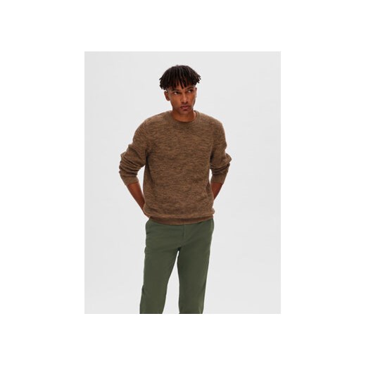 Selected Homme Sweter 16059390 Brązowy Regular Fit ze sklepu MODIVO w kategorii Swetry męskie - zdjęcie 168656332