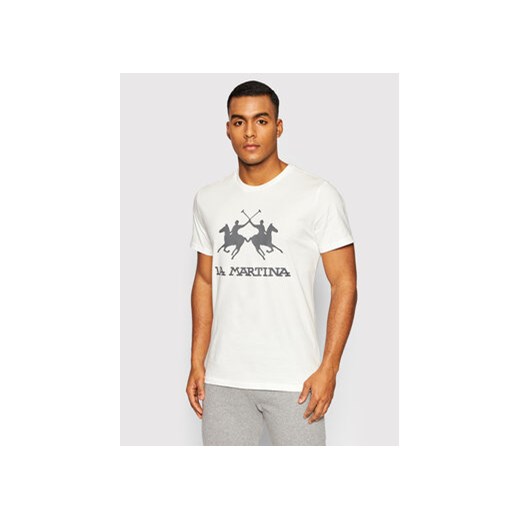 La Martina T-Shirt CCMR05 JS206 Biały Regular Fit ze sklepu MODIVO w kategorii T-shirty męskie - zdjęcie 168656781