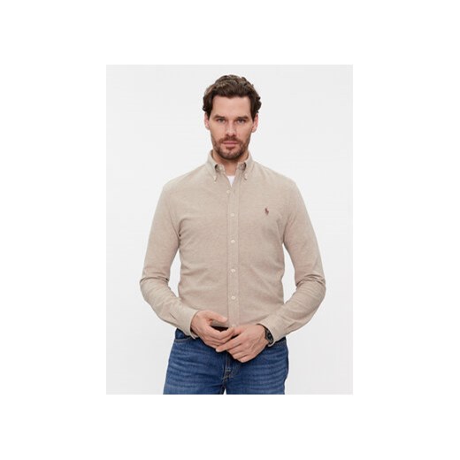 Polo Ralph Lauren Koszula 710654408119 Beżowy Regular Fit ze sklepu MODIVO w kategorii Koszule męskie - zdjęcie 168656892