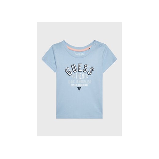 Guess T-Shirt I3RI00 K8HM0 Niebieski Regular Fit ze sklepu MODIVO w kategorii Koszulki niemowlęce - zdjęcie 168656932