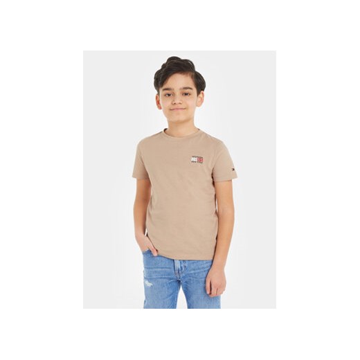 Tommy Hilfiger T-Shirt New York Flag KB0KB08626 S Beżowy Regular Fit ze sklepu MODIVO w kategorii T-shirty chłopięce - zdjęcie 168657254