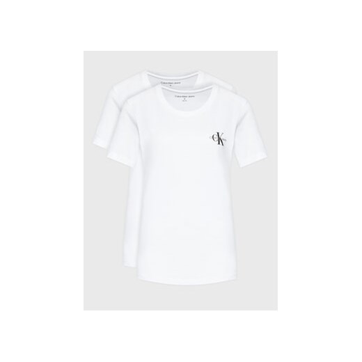 Calvin Klein Jeans Komplet 2 t-shirtów J20J219734 Biały Slim Fit ze sklepu MODIVO w kategorii Bluzki damskie - zdjęcie 168658043