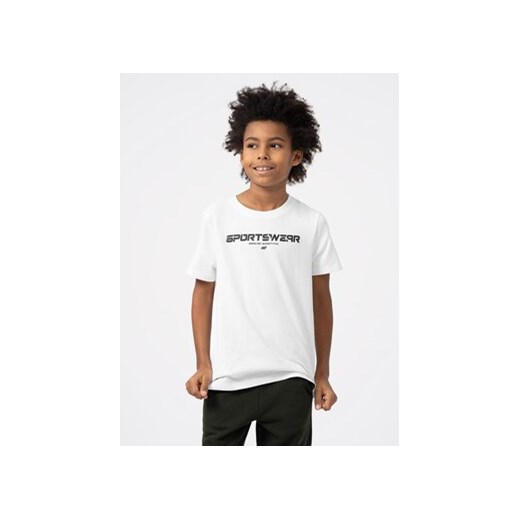 4F T-Shirt 4FJAW23TTSHM0797 Biały Regular Fit ze sklepu MODIVO w kategorii T-shirty chłopięce - zdjęcie 168658093