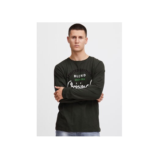 Blend Longsleeve 20715771 Zielony Regular Fit ze sklepu MODIVO w kategorii T-shirty męskie - zdjęcie 168658532