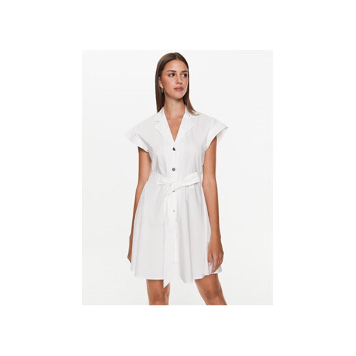 Trussardi Sukienka koszulowa 56D00719 Biały Regular Fit ze sklepu MODIVO w kategorii Sukienki - zdjęcie 168659542