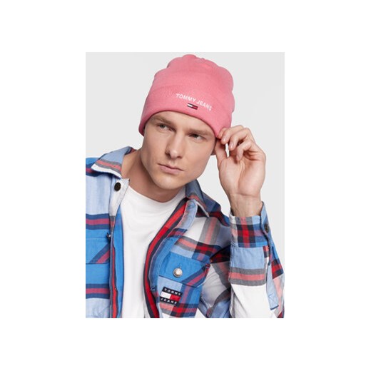 Tommy Jeans Czapka AM0AM10395 Różowy ze sklepu MODIVO w kategorii Czapki zimowe męskie - zdjęcie 168659610