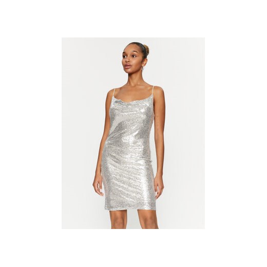Vero Moda Sukienka koktajlowa 10295675 Srebrny Regular Fit ze sklepu MODIVO w kategorii Sukienki - zdjęcie 168660144