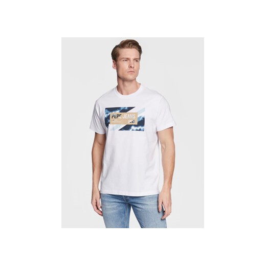 Pepe Jeans T-Shirt Rederick PM508685 Biały Regular Fit ze sklepu MODIVO w kategorii T-shirty męskie - zdjęcie 168660200