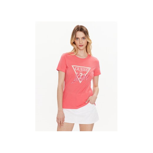 Guess T-Shirt Icon W3GI46 I3Z14 Różowy Regular Fit ze sklepu MODIVO w kategorii Bluzki damskie - zdjęcie 168660522