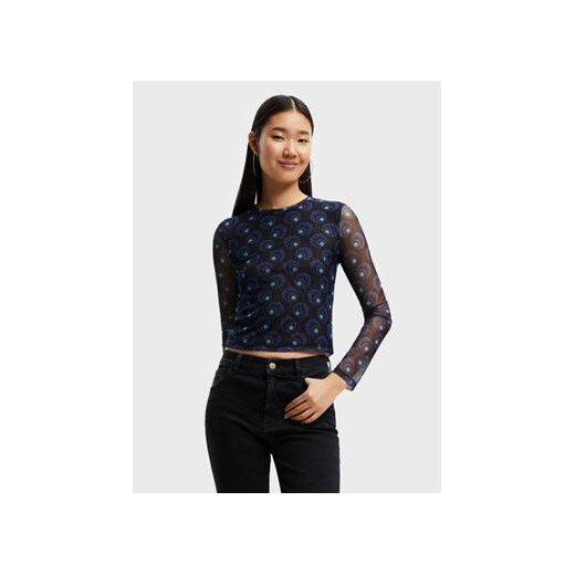 Desigual Bluzka Belsi 22WWTK81 Granatowy Slim Fit ze sklepu MODIVO w kategorii Bluzki damskie - zdjęcie 168661012