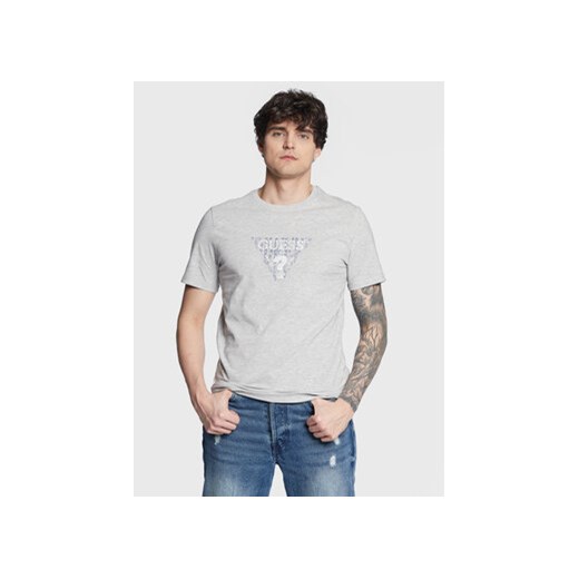 Guess T-Shirt Geo Triangle M3GI23 J1314 Szary Slim Fit ze sklepu MODIVO w kategorii T-shirty męskie - zdjęcie 168661061