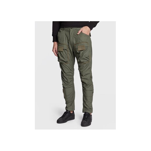G-Star Raw Spodnie materiałowe 3D Cargo D19756-A790-8165 Zielony Regular Fit ze sklepu MODIVO w kategorii Spodnie męskie - zdjęcie 168661142