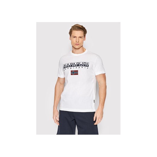Napapijri T-Shirt Ayas NP0A4GDQ Biały Regular Fit ze sklepu MODIVO w kategorii T-shirty męskie - zdjęcie 168661411