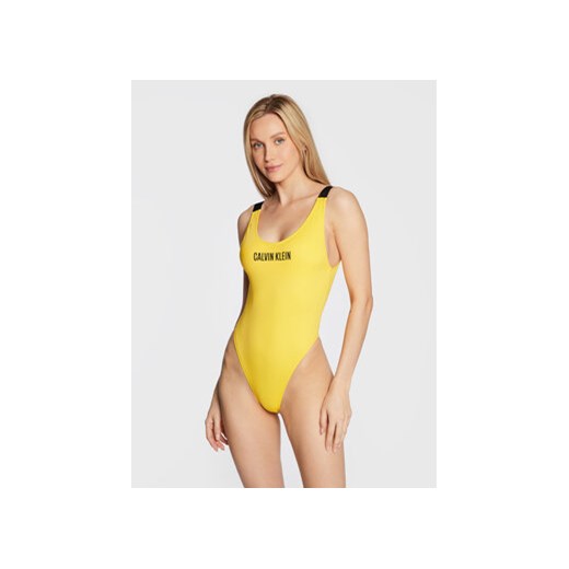 Calvin Klein Swimwear Strój kąpielowy Intense Power KW0KW01597 Żółty ze sklepu MODIVO w kategorii Stroje kąpielowe - zdjęcie 168661470