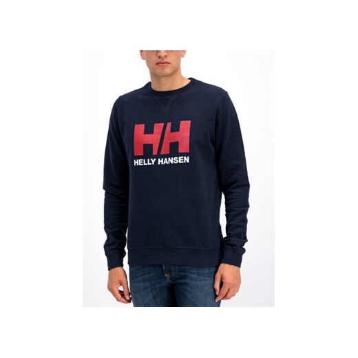 Helly Hansen Bluza Hh Logo Crew 34000 Granatowy Regular Fit ze sklepu MODIVO w kategorii Bluzy męskie - zdjęcie 168662341