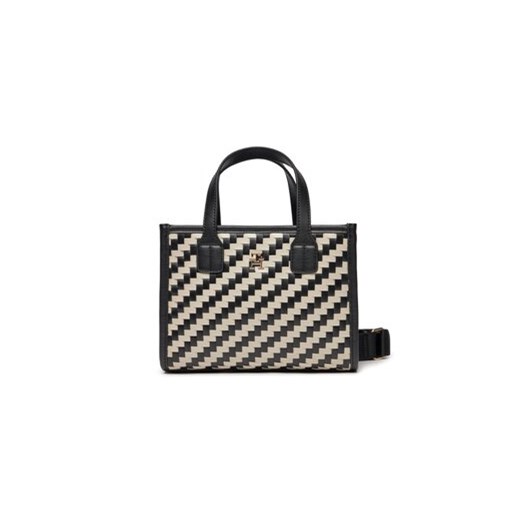 Tommy Hilfiger Torebka Th City Small Tote Woven AW0AW16086 Czarny Tommy Hilfiger uniwersalny MODIVO