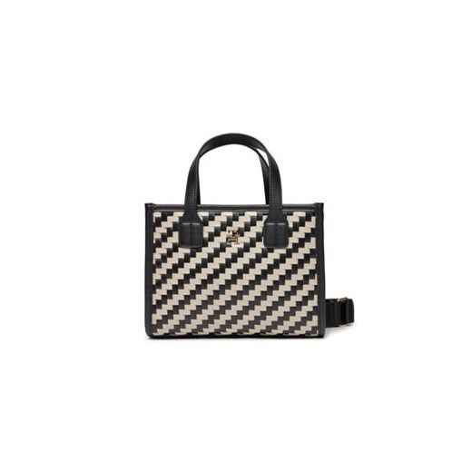 Tommy Hilfiger Torebka Th City Small Tote Woven AW0AW16086 Czarny ze sklepu MODIVO w kategorii Torby Shopper bag - zdjęcie 168662413