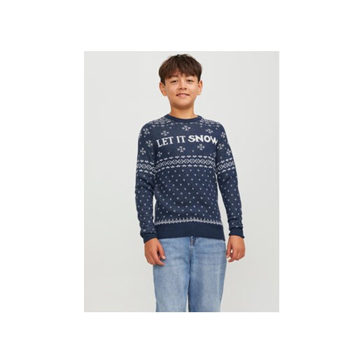 Jack&Jones Junior Sweter 12247507 Granatowy Regular Fit ze sklepu MODIVO w kategorii Swetry chłopięce - zdjęcie 168663164