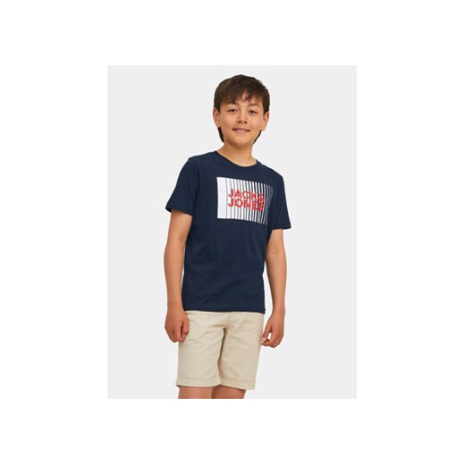 Jack&Jones Junior T-Shirt Corp Logo 12257365 Granatowy Standard Fit ze sklepu MODIVO w kategorii T-shirty chłopięce - zdjęcie 168663314