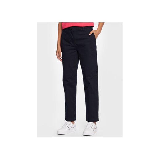 Tommy Hilfiger Spodnie materiałowe WW0WW35694 Granatowy Regular Fit ze sklepu MODIVO w kategorii Spodnie damskie - zdjęcie 168663353