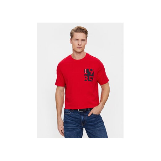 Tommy Hilfiger T-Shirt MW0MW32607 Czerwony Regular Fit ze sklepu MODIVO w kategorii T-shirty męskie - zdjęcie 168664044