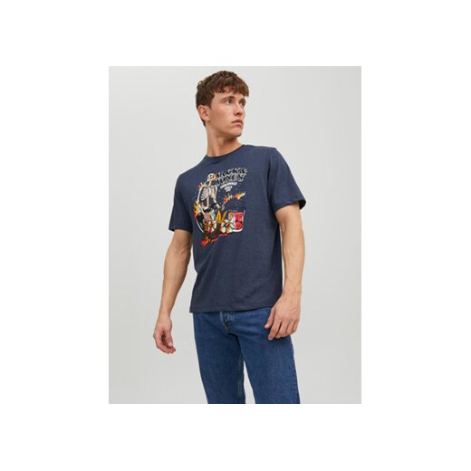 Jack&Jones T-Shirt Beach Bone 12234309 Granatowy Standard Fit ze sklepu MODIVO w kategorii T-shirty męskie - zdjęcie 168664183