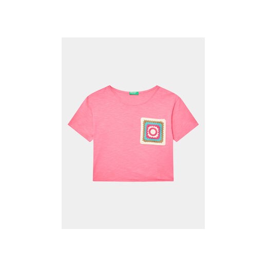 United Colors Of Benetton T-Shirt 3LHAC10BV Różowy Regular Fit ze sklepu MODIVO w kategorii Bluzki dziewczęce - zdjęcie 168665073