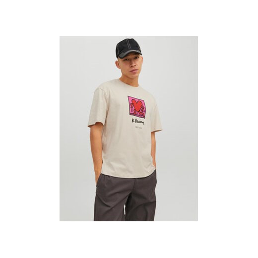 Jack&Jones T-Shirt Keith Haring 12230685 Beżowy Relaxed Fit ze sklepu MODIVO w kategorii T-shirty męskie - zdjęcie 168665894