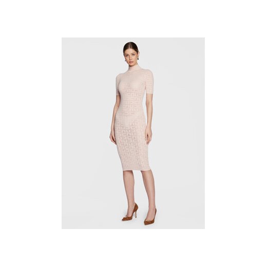 Elisabetta Franchi Sukienka dzianinowa AM-75B-31E2-V320 Różowy Slim Fit ze sklepu MODIVO w kategorii Sukienki - zdjęcie 168665943