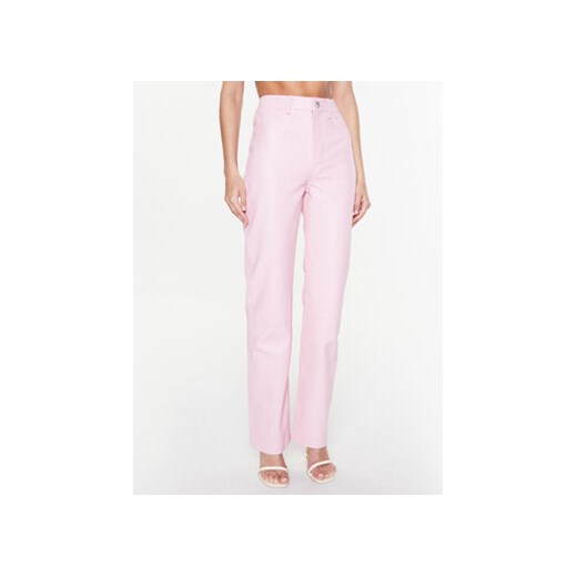 Remain Spodnie skórzane Leather Straight RM2044 Różowy Straight Fit ze sklepu MODIVO w kategorii Spodnie damskie - zdjęcie 168666280