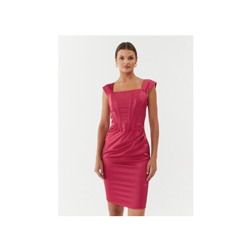 Rinascimento Sukienka koktajlowa CFC0115251003 Różowy Slim Fit ze sklepu MODIVO w kategorii Sukienki - zdjęcie 168666673