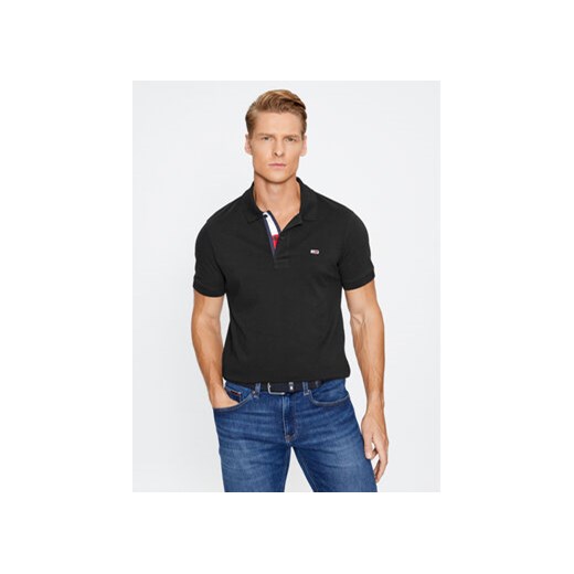 Tommy Jeans Polo DM0DM15370 Czarny Slim Fit ze sklepu MODIVO w kategorii T-shirty męskie - zdjęcie 168667222