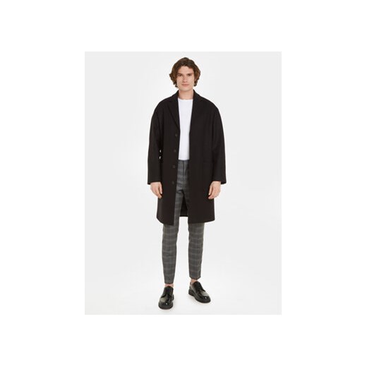 Calvin Klein Płaszcz wełniany K10K111745 Czarny Regular Fit ze sklepu MODIVO w kategorii Płaszcze męskie - zdjęcie 168667234